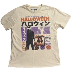 John Carpenters HALLOWEEN Mike Meyers Laurie Strode T Shirt Mens Large Horror